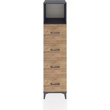 Hyperion Dolap Tek Raflı 4 Çekmeceli 44x44x182 Antrasit-çam Antrasit