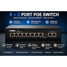 8+2 Poe Switch 10/100mbps 96w