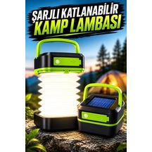 Hubrendy Tekno Güneş Enerjili Led Lamba Kamp Lambası Katlanabilir Lamba Usb Şarjlı AÇIK GRİ KAHVE KARIŞIMI