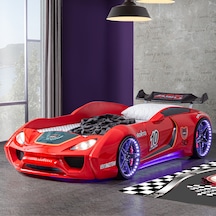 Setaymobilya Vento Cooper Ledli Rüzgarlıklı Kumandalı Arabalı Yatak Kırmızı