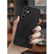 Samsung Galaxy S25 Plus İçin Uyumlu Premium Karbon Fiber Desenli Darbe Emici Siyah Telefon Kılıfı