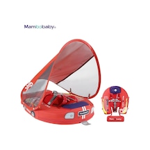Mambobaby Yüzme Simidi - Red Car, Emniyetli, Gölgelikli Ve Ayak Destekli