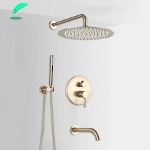 Banyo Bataryası Duş Seti Ankastre Mat Gold Yeni 3 Yollu Model Altın