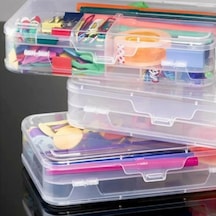 Şeffaf Plastik Bölmeli Çift Taraflı Hobi Dikiş Iğne Kutusu Düzenleyici Arduino Balıkçı Malzeme Saklama Organizer 1 Cok Renkli