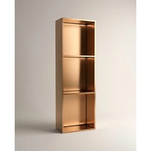 30x90 Cm Gömme Paslanmaz Çelik Niş Ledli Rose Gold Renkli