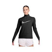 Nike Dri Fit Big Swoosh 1/4 Zip Training Runnig Sweatshirt Koşu Antrenman Üstü Siyah Siyah