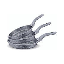 Fms D3000 Döküm Granit 3 Parça Tava Seti Gri 20-24-28 Cm