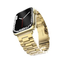 Forzacase Apple Uyumlu  Watch 8 45 Mm İçin Metal Bakla Kordon Kayış - Fc179 Gold