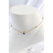 316l Çelik Gold Renk Nazar Boncuk Model Kadın Halhal Çok Renkli