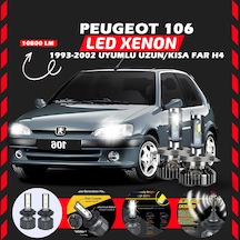 Peugeot 106 1993-2002 Uzun-kısa Far Uyumlu Şimşek Etkili Led Xenon Premium Series H4
