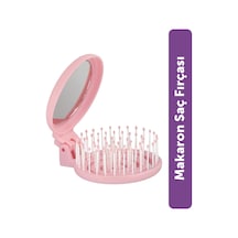 Beauty Makaron Saç Fırçası - 3d Esnek, Aynalı, Çanta Boy - Compact Detangler Pembe