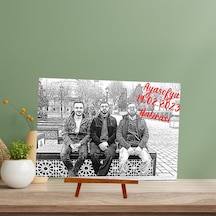 Kişiye Özel Karakalem Tasarımlı Dekoratif Ahşap İroka Ayaklı Çerçeve 2888