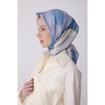 Belli Soyut Desen İpek Twill Eşarp - 2026 İlkbahar-yaz T 4306 Gri