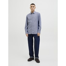Jack & Jones Erkek Keten Karışımlı Gömlek - Summer - 12269315 Faded Denim Çok Renkli Jack & Jones Erkek Keten Karışımlı Gömlek - Summer - 12269315 Faded Denim Çok Renkli