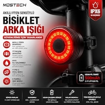 Akıllı Fren Sensörlü Bisiklet Arka Lambası