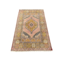 El Dokuma Yün Retro Halı 108x171 Vintage Ortaköy Halısı Renkli
