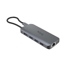 Bx10hb Pro 8in1 Usb C Hub 4k 60hz Hdcp Hdmı, 1gbps Rj45, 3x Usb 3.2, 100w Pd Port Macbook Uyumlu Dönüştürücü