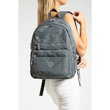Nemo Bags Gri Unisex Okul Çantası, Laptop Seyahat Sırt Çantası, Crinkle Su Geçirmez Kumaş, 21 Lt, 40x30cm Gri