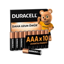 Duracell Basic Aaa Alkalin Ince Kalem Pil 10'lu Paket 1,5v Daha Uzun Ömürlü Günlük Cihazlar Için Gü
