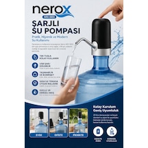 Nerox Şarjlı Su Pompası Nrx-0855 Usb Şarjlı Damacana Su Pompası Otomatik Su Sebili Aparatı Mavi