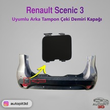Renault Scenic 3 2009-2015 Uyumlu Arka Tampon Çeki Demiri Kapağı