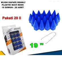 Sivri Mermi Tip Bijon Kapağı Plastik Mavi Renk 19 mm Bijon