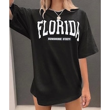Bisiklet Yaka Baskılı T-shirt - Siyah Siyah