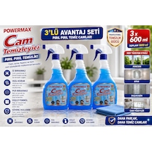 Powermax Cam Temizleyici 600 Ml X3 Set Cam Ve Parlak Yüzey Temizleyici