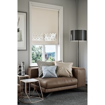 Auralight Lazer Kesim Mat Stor Perde, Lazer Kesimli Modern Serisi, M-141003 Açık Kahverengi Renk