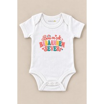 Babylimon Beni En Çok Babaannem Sever Beyaz Kısa Kollu Çıtçıtlı Bebek Zıbını Beyaz - 930083803 Beyaz