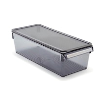Kapaklı Banyo Mutfak Düzenleyici Raf Ps 360 150 100 Mm Şeffaf M-e27-20-16k Siyah
