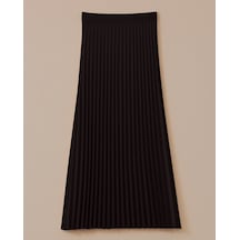 Kadın Elastik Bel Pliseli Etek - Lacivert Lacivert