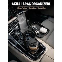 Araç Konsolu İçin Telefon Tutuculu Bardaklık Düzenleyici Renkli