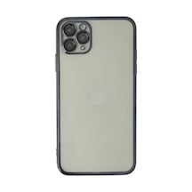 Apple Uyumlu iPhone 11 Pro Max Uyumlu Kılıf Lensli Silikon - Siyah