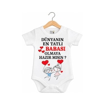 Babylimon Baba Oluyorsun Müjde Bebek Zıbın Body Beyaz - 936542294 Beyaz