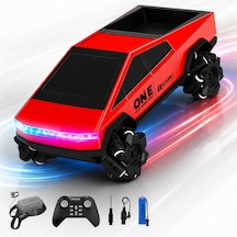 Oyuncak Uzaktan Kumandalı Şarjlı Akrobat Cybertruck Araba 4x4 Drift Araç Bilekten Kumandalı Led Işıklı 2.4 Ghz 6 Farklı Led Işık Modu 18 Cm