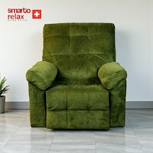 Smarto Relax Tv Koltuğu Alanya Sabit Ergonomik Kadife/şönil Yeşil Dekoratif Baba Koltuğu Yesil