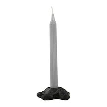 Mumluk Şamdan Tealight Ve İnce Mum Uyumlu Kaplumbağa Model - Siyah