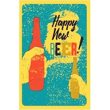 Kuşe Kağıt Duvar Posteri Happy New Beer Retro Vintage Drtr0032 7/8 Yaş