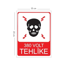 Metal 380 Volt Tehlike 15x20 Cm Uyarı İş Güvenliği Levhası
