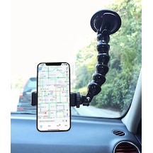 Pratik Akrobat Vantuzlu Teleskobik Telefon Tutucu Siyah