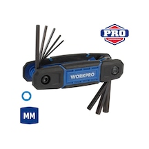 Workpro Wp222028 8 Parça Cr-v Metrik Çakı Tipi Profesyonel Allen Anahtar Takımı
