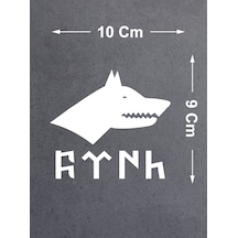 Kurt Ve Göktürkçe Türk Sticker - Araba Oto Motosiklet Karavan Cam Sticker - 00261 10X9 Cm
