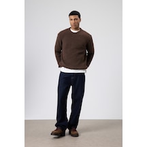 Vamos Bisiklet Yaka Oversize Triko Kazak V60-10 Vizon