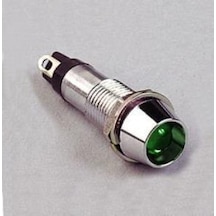 Ic-225 12V 8Mm Sinyal Lambası Metal Led Lamba 1 Adet-Yeşil