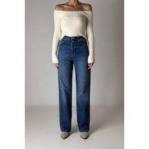 Lacarino 7850 Straıght Kadın Jean Pantolon Blue