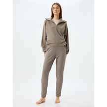Koton Cepli Slim Fit Fitilli Örme Pijama Altı Gri 5wlk40086mk Gri