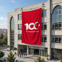 Kırmızı Türkiye Cumhuryetinin 100.yılı Poster Bayrak Raşel Kumaş 6x9 Metre Ata53 Diğer