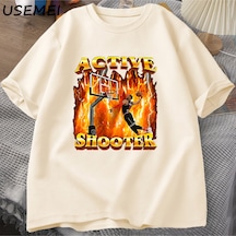 Flood Of Style Aktif Atıcı Grafik T Shirt Komik Meme Tshirt Pamuk Kısa Kollu O Boyun T-shirt Adam Elbise Boy Haki