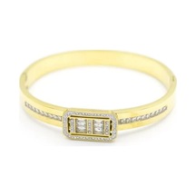 Baget Taşlı Bilezik - Altın Çok Renkli